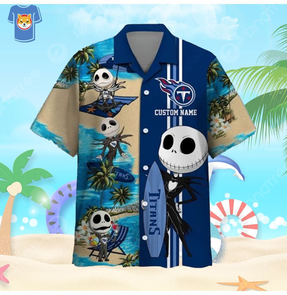 Tennessee Titans Jack Skellington Custom Name - Adult & Kids T-Shirts, Sweatshirts & Hoodies apparel design preview 1