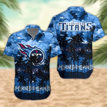 Tennessee Titans Palm Trees Sunset Hawaiian - Adult & Kids T-Shirts, Sweatshirts & Hoodies apparel design preview 1