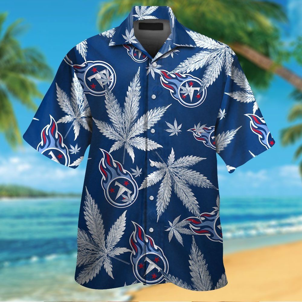 Tennessee Titans Short Sleeve Button Up Tropical - Adult & Kids T-Shirts, Sweatshirts & Hoodies apparel design preview 1