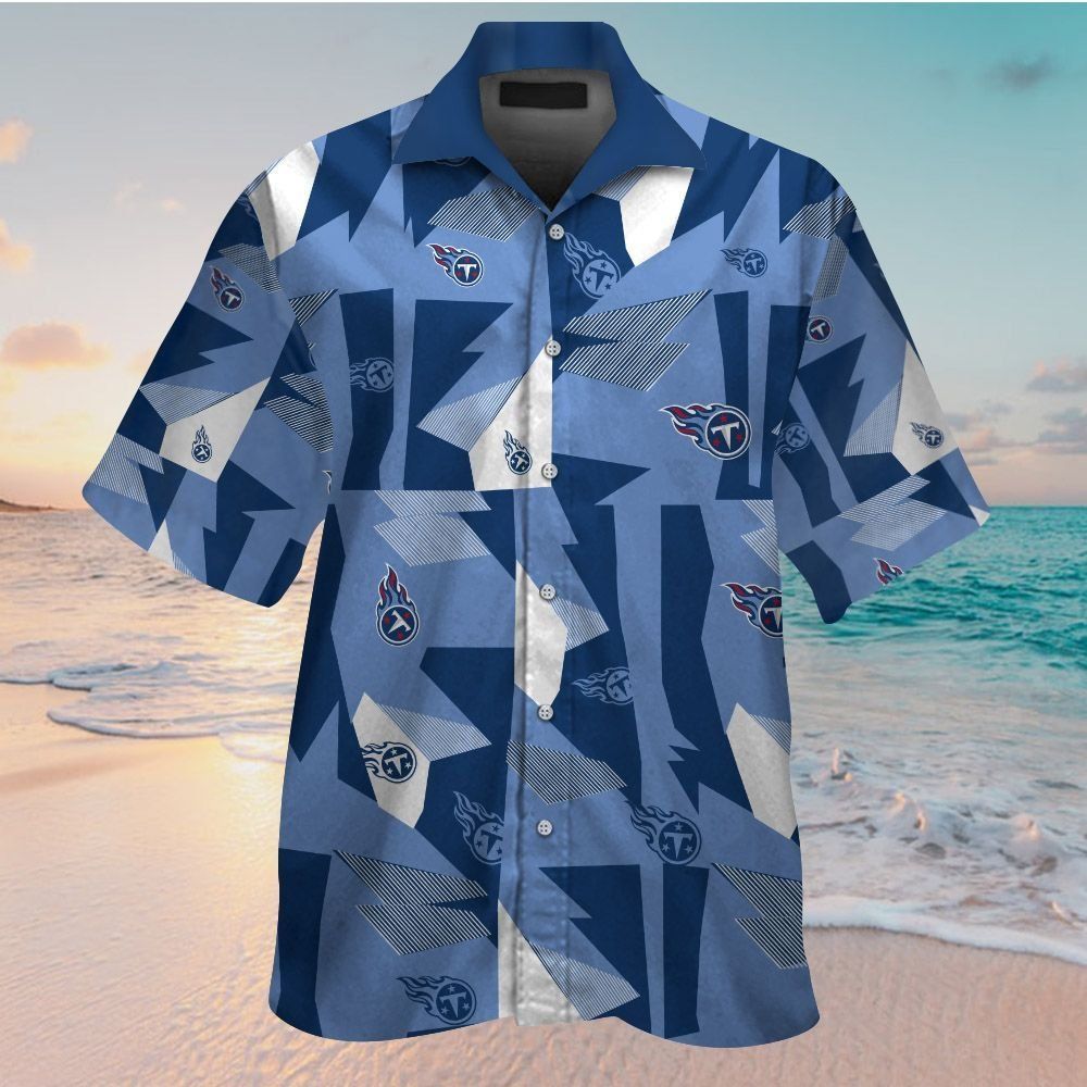 Tennessee Titans Short Sleeve Button Up Tropical - Adult & Kids T-Shirts, Sweatshirts & Hoodies apparel design preview 1