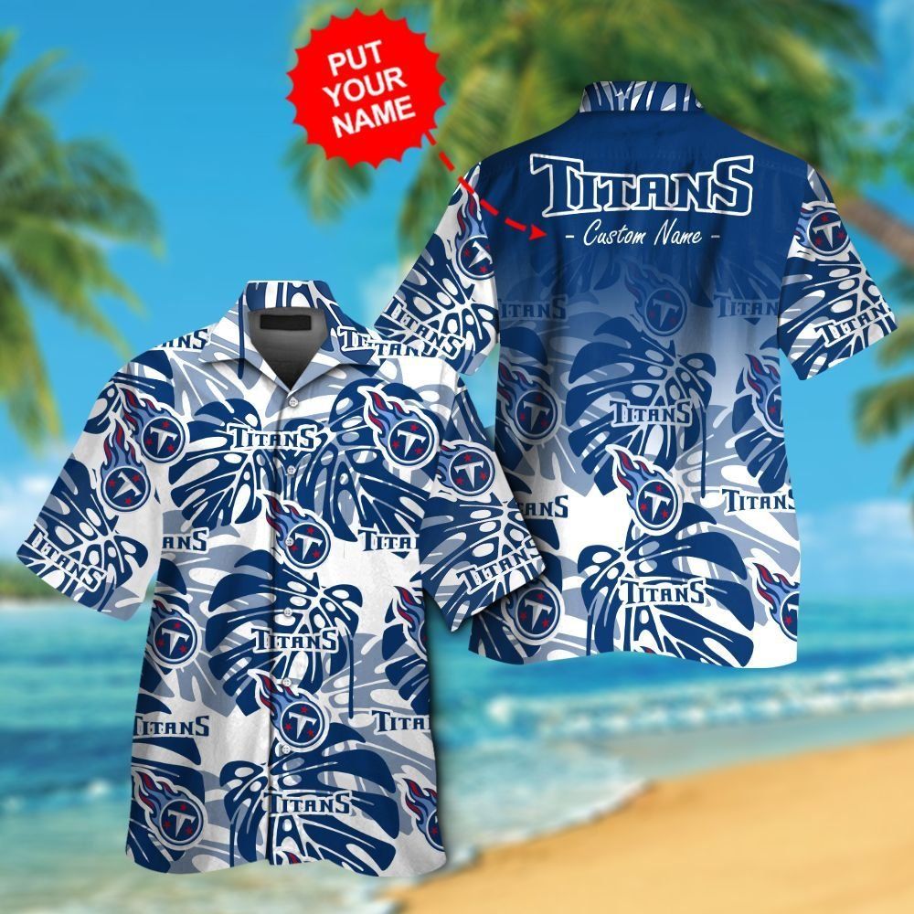 Tennessee Titans Short Sleeve Button Up Tropical - Adult & Kids T-Shirts, Sweatshirts & Hoodies apparel design preview 1