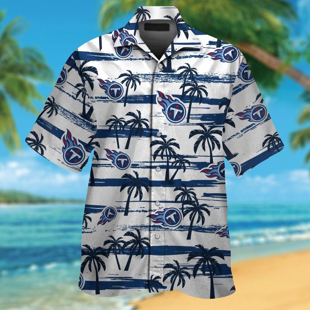 Tennessee Titans Short Sleeve Button Up Tropical - Adult & Kids T-Shirts, Sweatshirts & Hoodies apparel design preview 1