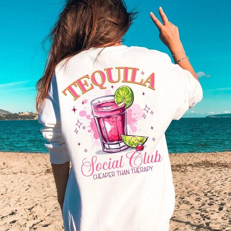Tequila Lime Summer Cocktail Lounge Social Babes Girl - Adult & Kids T-Shirts, Sweatshirts & Hoodies apparel design preview 1
