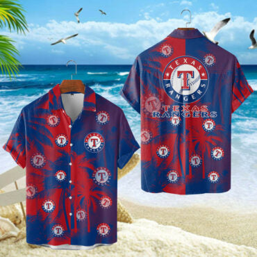 Texas Rangers Coastal Palms Hawaiian - Adult & Kids T-Shirts, Sweatshirts & Hoodies apparel design preview 1