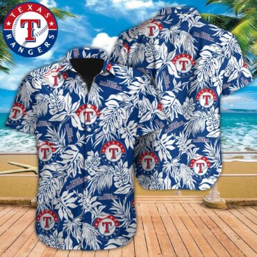 Texas Rangers Tropical Leaf Breeze Hawaiian - Adult & Kids T-Shirts, Sweatshirts & Hoodies apparel design preview 1