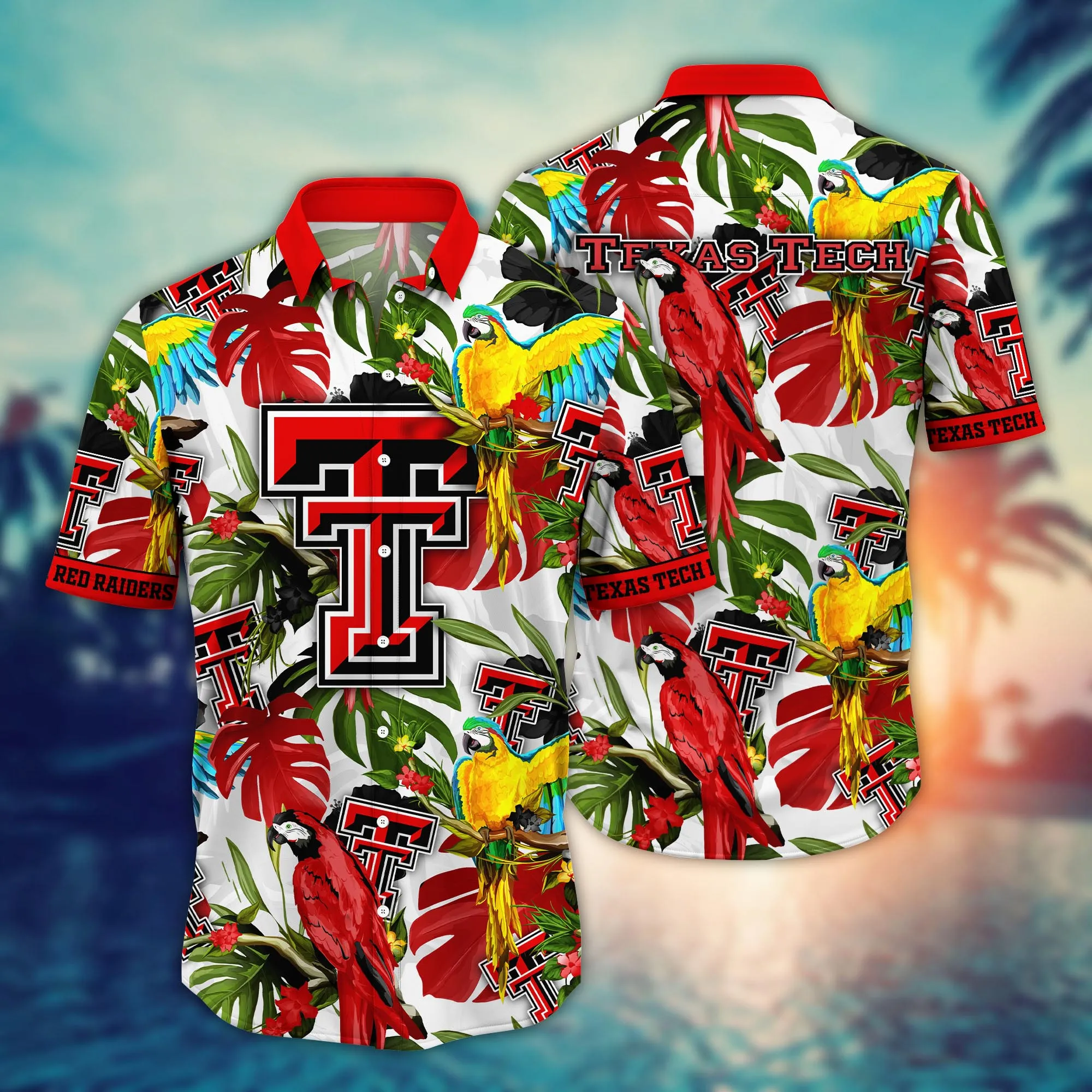 Texas Tech Red Raiders NCAA Hawaiian Brightnesstime - Adult & Kids T-Shirts, Sweatshirts & Hoodies apparel design preview 1