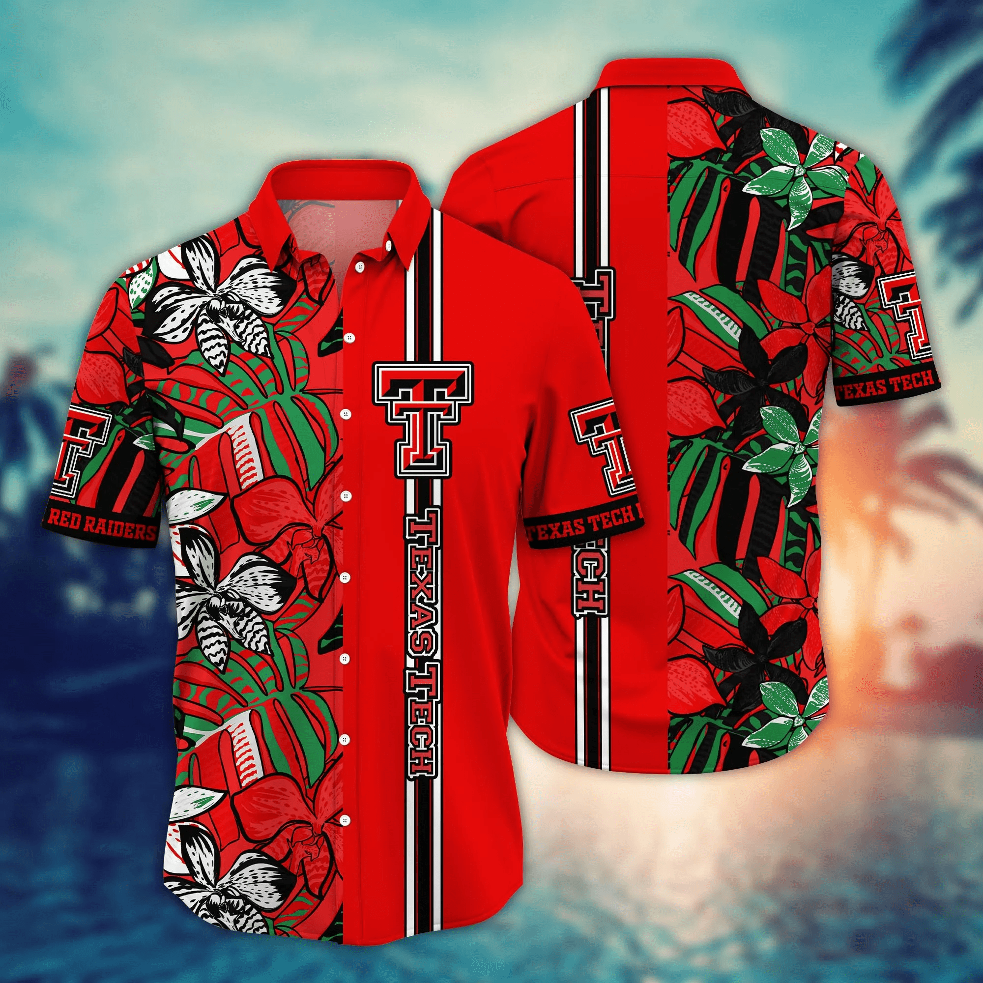 Texas Tech Red Raiders NCAA Hawaiian Hot Season Aloha - Adult & Kids T-Shirts, Sweatshirts & Hoodies apparel design preview 1