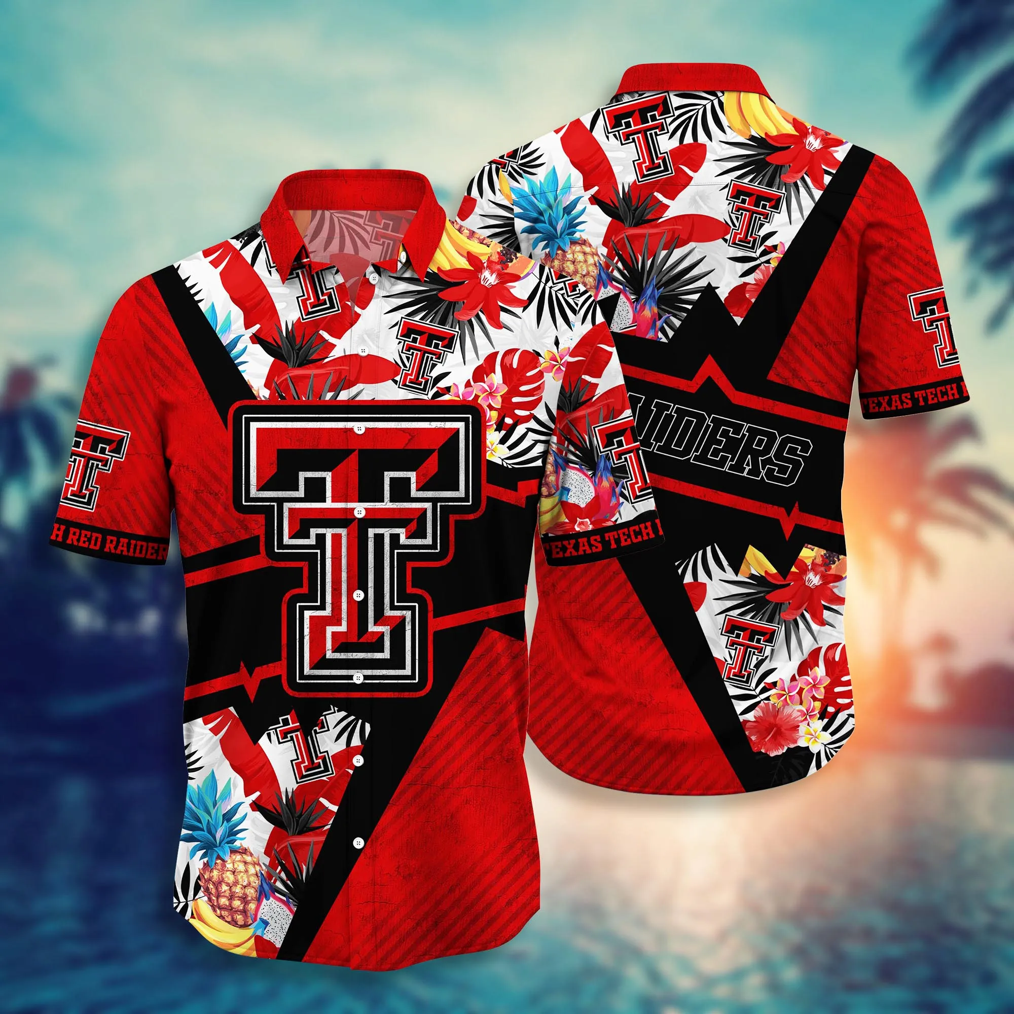 Texas Tech Red Raiders NCAA Hawaiian Outdoor Movies - Adult & Kids T-Shirts, Sweatshirts & Hoodies apparel design preview 1