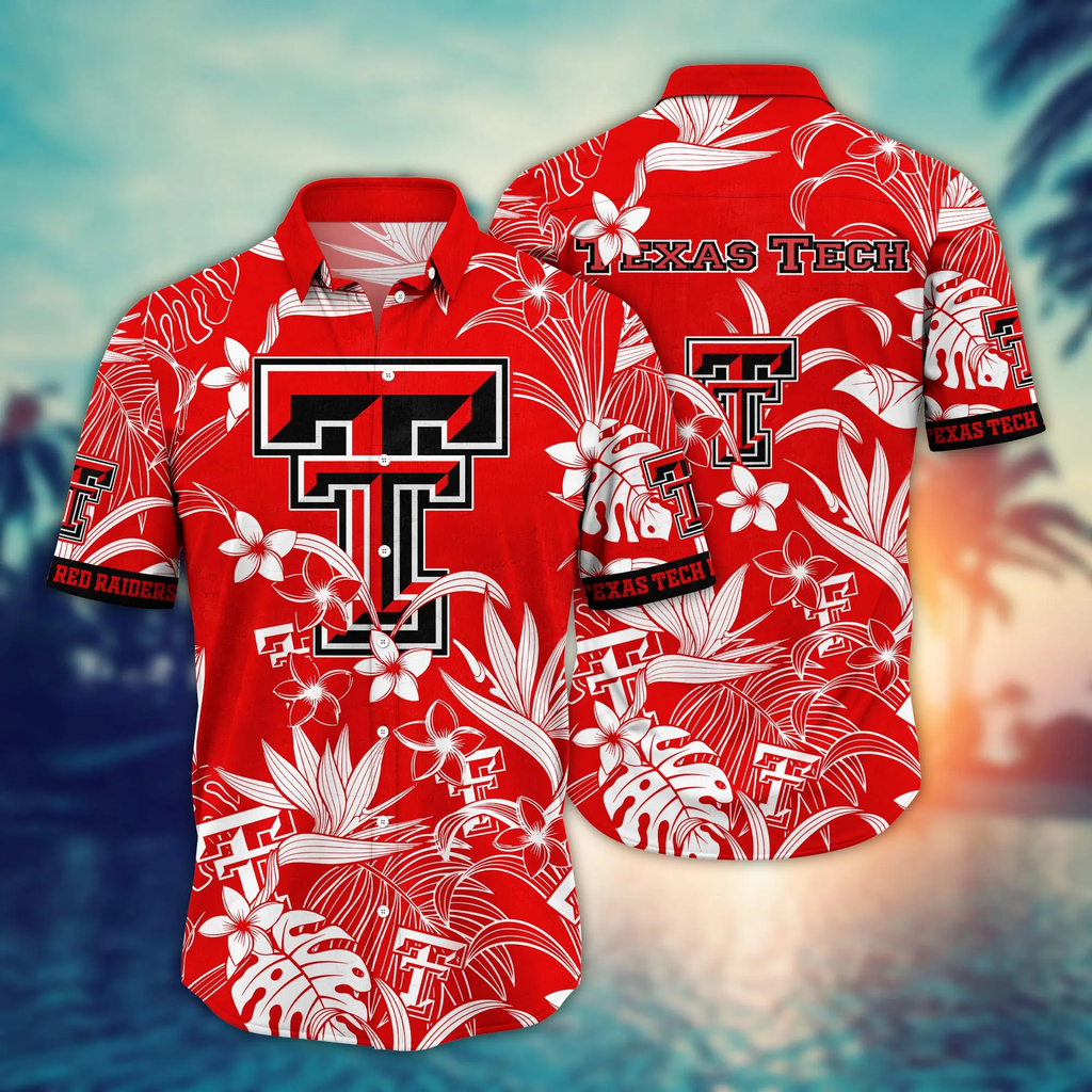 Texas Tech Red Raiders NCAA Hawaiian Parasolstime - Adult & Kids T-Shirts, Sweatshirts & Hoodies apparel design preview 1