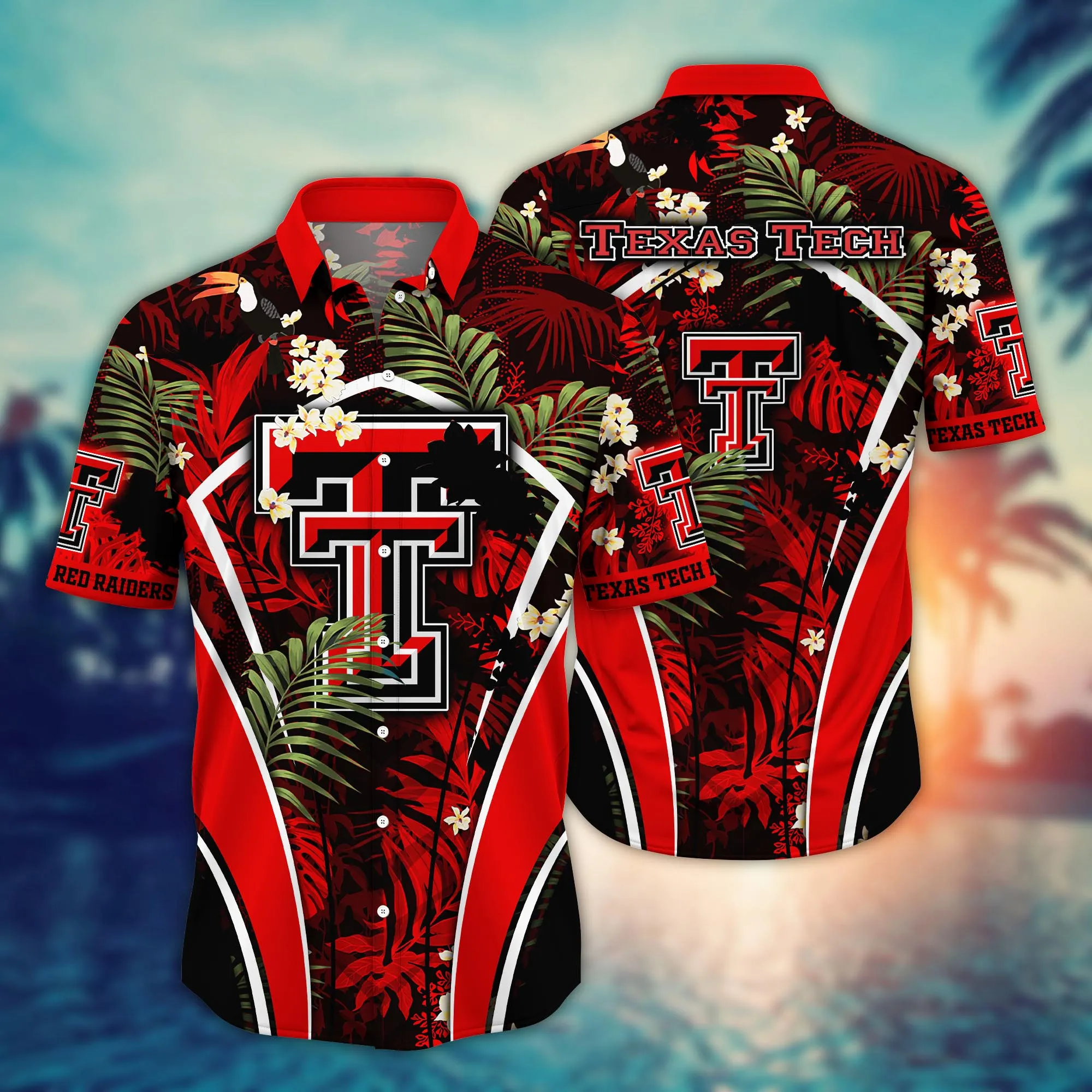 Texas Tech Red Raiders NCAA Hawaiian Sun-Soaked - Adult & Kids T-Shirts, Sweatshirts & Hoodies apparel design preview 1