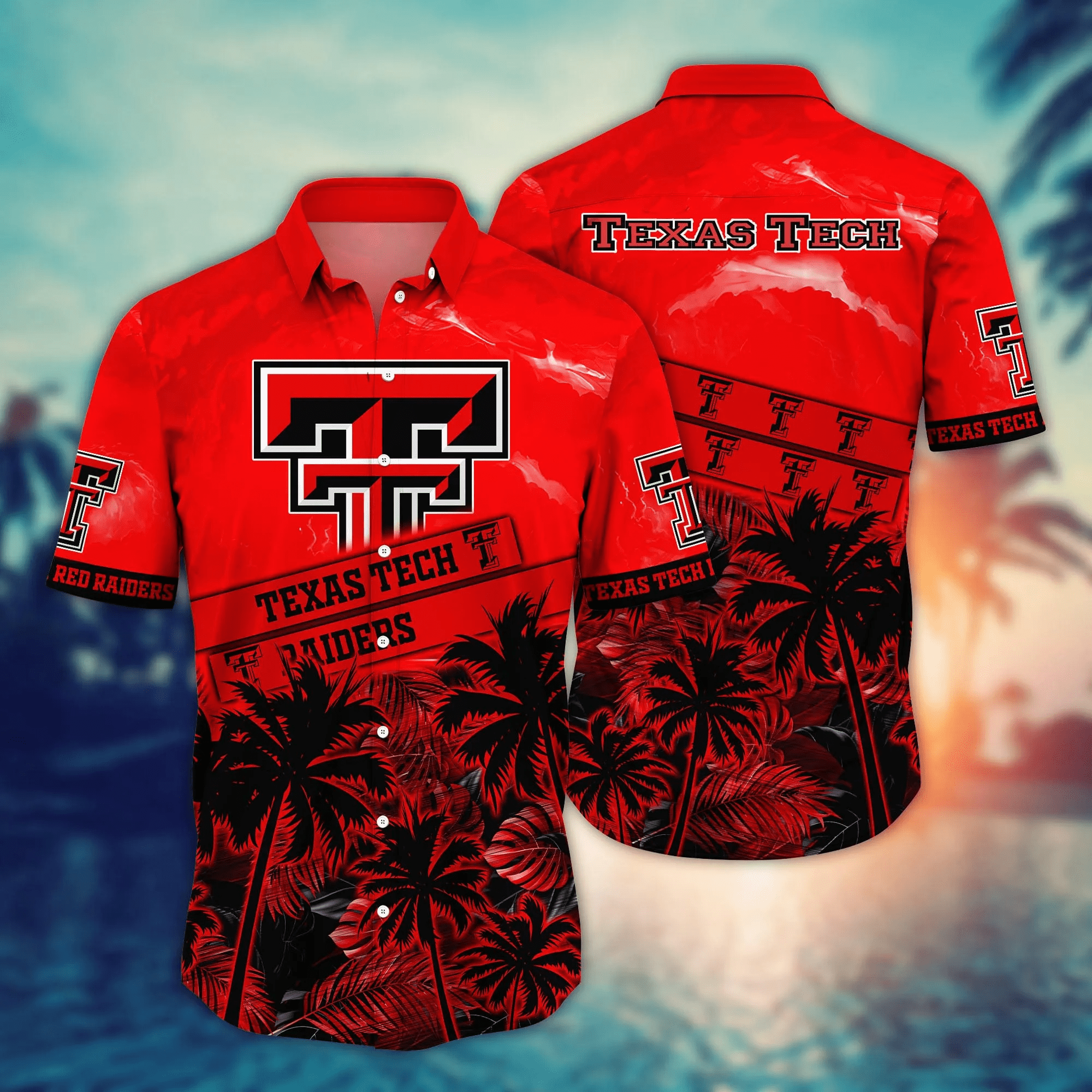 Texas Tech Red Raiders NCAA Hawaiian Sunlit Aloha - Adult & Kids T-Shirts, Sweatshirts & Hoodies apparel design preview 1