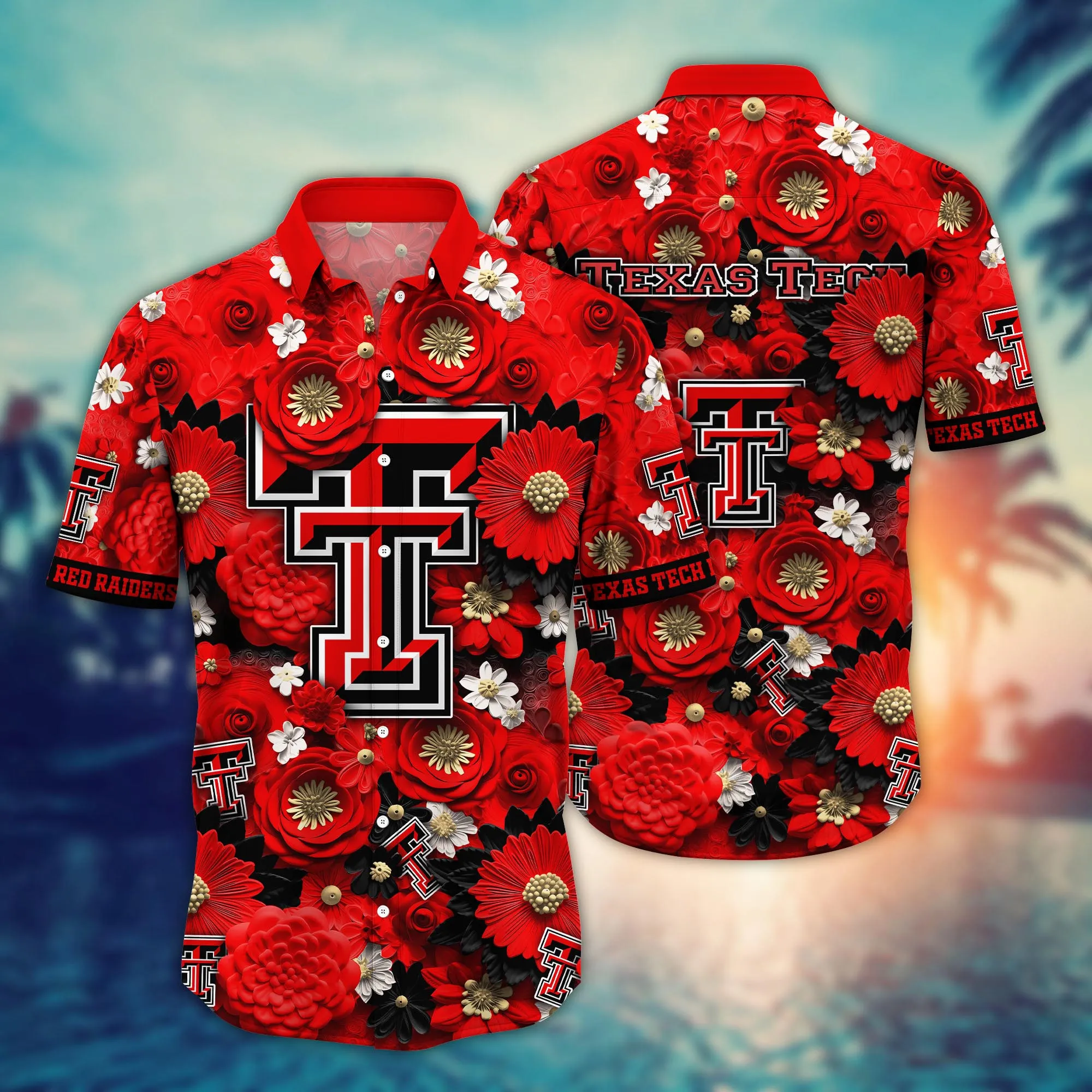 Texas Tech Red Raiders NCAA Hawaiian Trending For - Adult & Kids T-Shirts, Sweatshirts & Hoodies apparel design preview 1