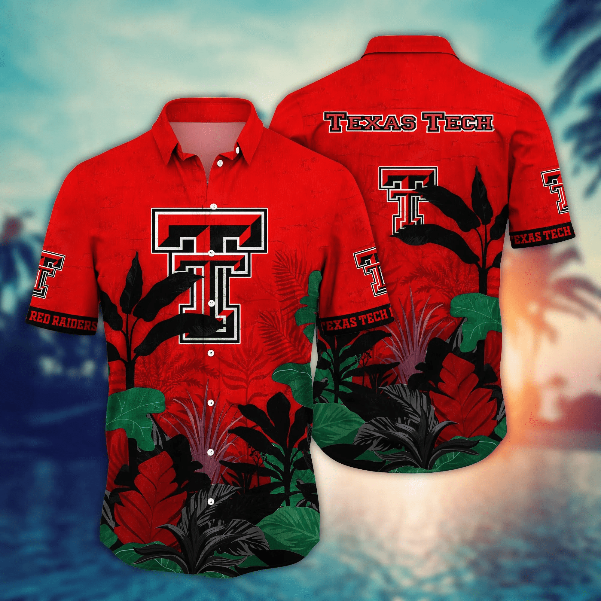 Texas Tech Red Raiders NCAA Hawaiian Watermelons - Adult & Kids T-Shirts, Sweatshirts & Hoodies apparel design preview 1