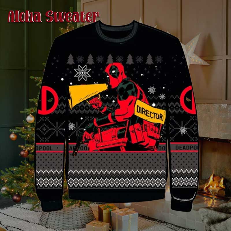 Holiday Pixel Art Deadpool Ugly Christmas Sweater - Holiday Gift product image 5