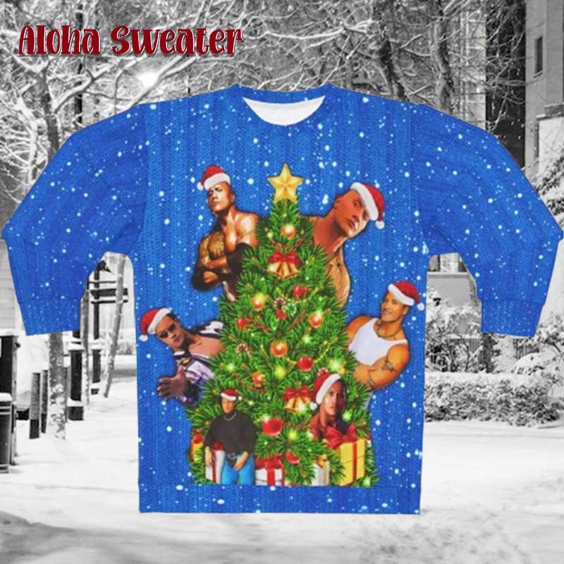 Just Bring It The Rock Ugly Christmas Sweater - Holiday Gift product image 5