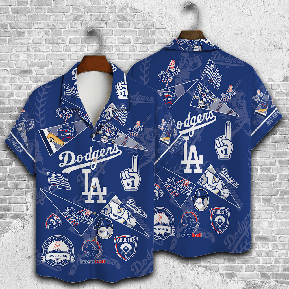 Three Dimensional Los Angeles Dodgers Hawaiian - Adult & Kids T-Shirts, Sweatshirts & Hoodies apparel design preview 1