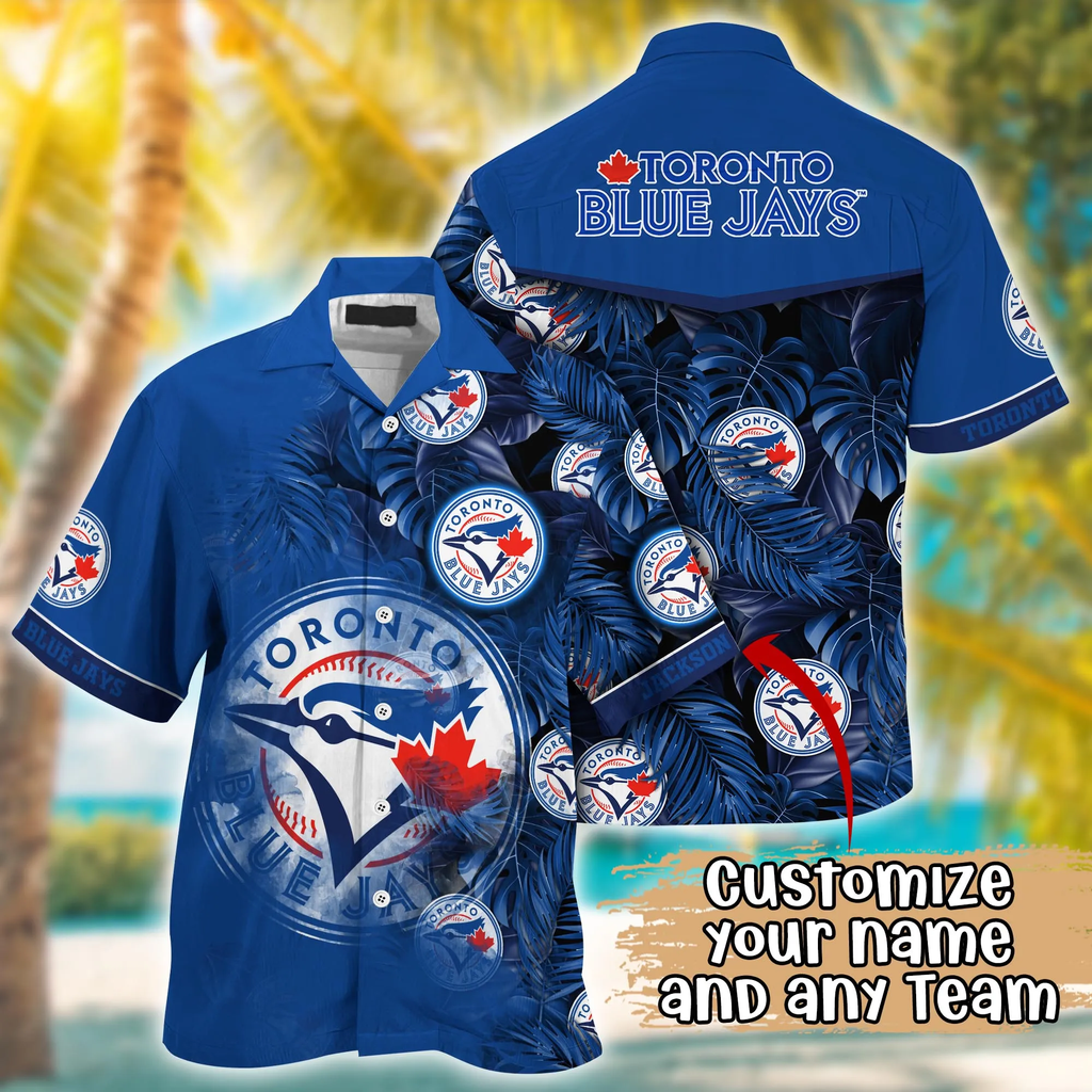 Toronto Blue Jays MLB Summer Hawaii And Custom Aloha - Adult & Kids T-Shirts, Sweatshirts & Hoodies apparel design preview 1