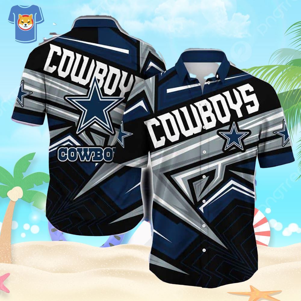 Trendy Summer Football Fan's Dallas Cowboys Hawaiian - Adult & Kids T-Shirts, Sweatshirts & Hoodies apparel design preview 1