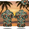 Men's Tropical Floral Hawaiian Button Down Short - Adult & Kids T-Shirts, Sweatshirts & Hoodies apparel design preview 1