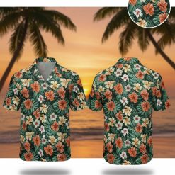 Men's Tropical Floral Hawaiian Button Down Short - Adult & Kids T-Shirts, Sweatshirts & Hoodies apparel design preview 1