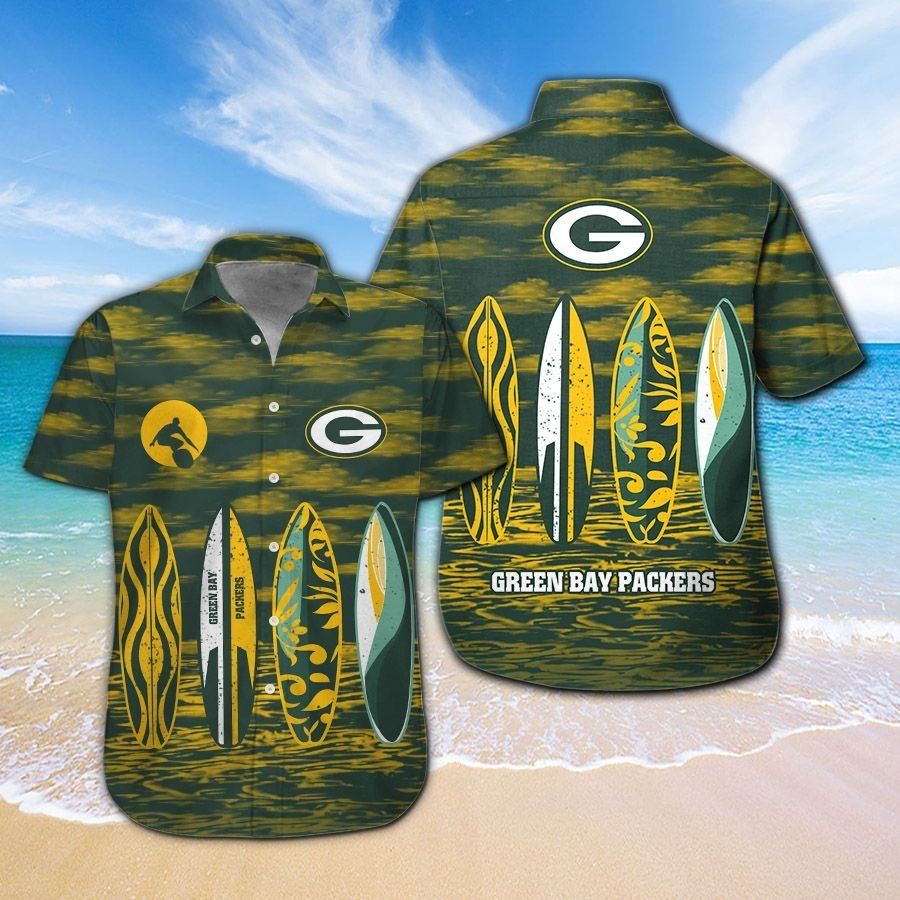 Tropical Green Bay Packers Exclusive Hawaiian - Adult & Kids T-Shirts, Sweatshirts & Hoodies apparel design preview 1