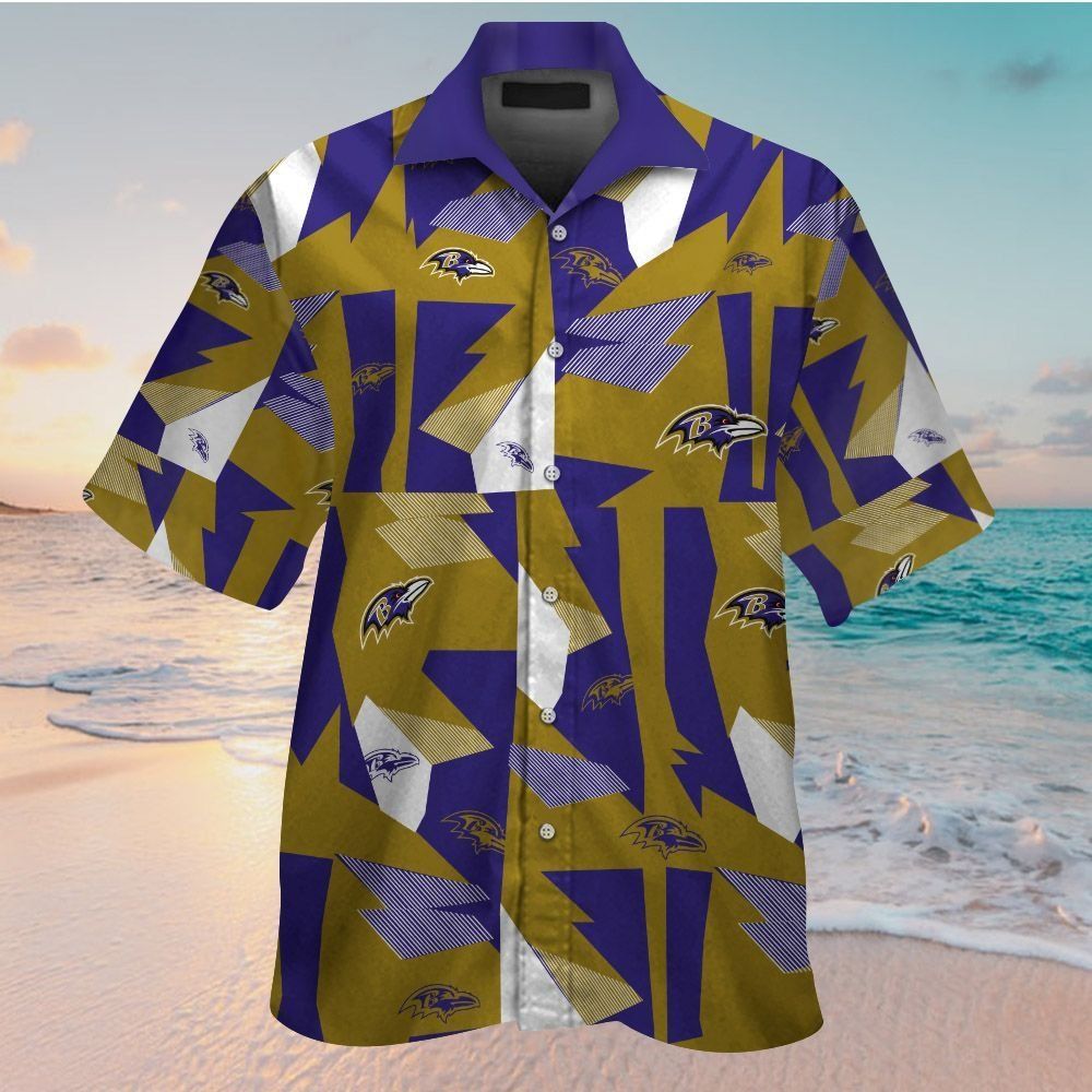 Tropical Hawaiian Short Sleeve Baltimore Ravens - Adult & Kids T-Shirts, Sweatshirts & Hoodies apparel design preview 1