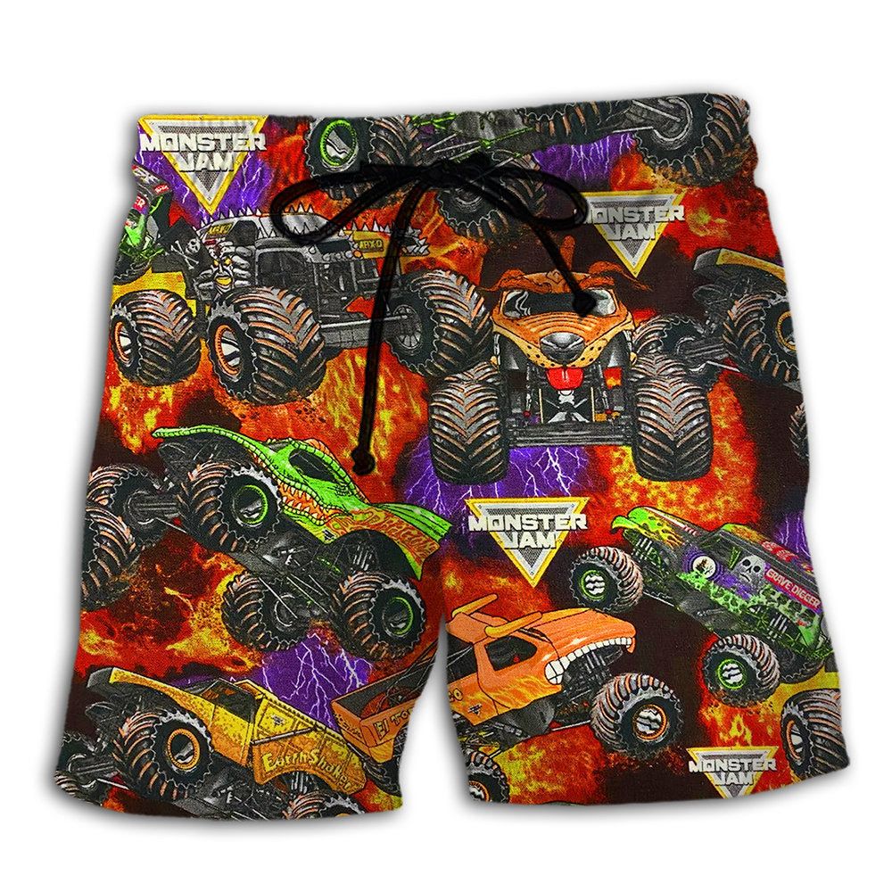 Truck Packed Monster Trucks Trendy Aloha Hawaiian - Adult & Kids T-Shirts, Sweatshirts & Hoodies apparel design preview 1