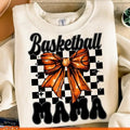 Basketball Mama Fall Coquette Bow Mom - Adult & Kids T-Shirts, Sweatshirts & Hoodies apparel design preview 1
