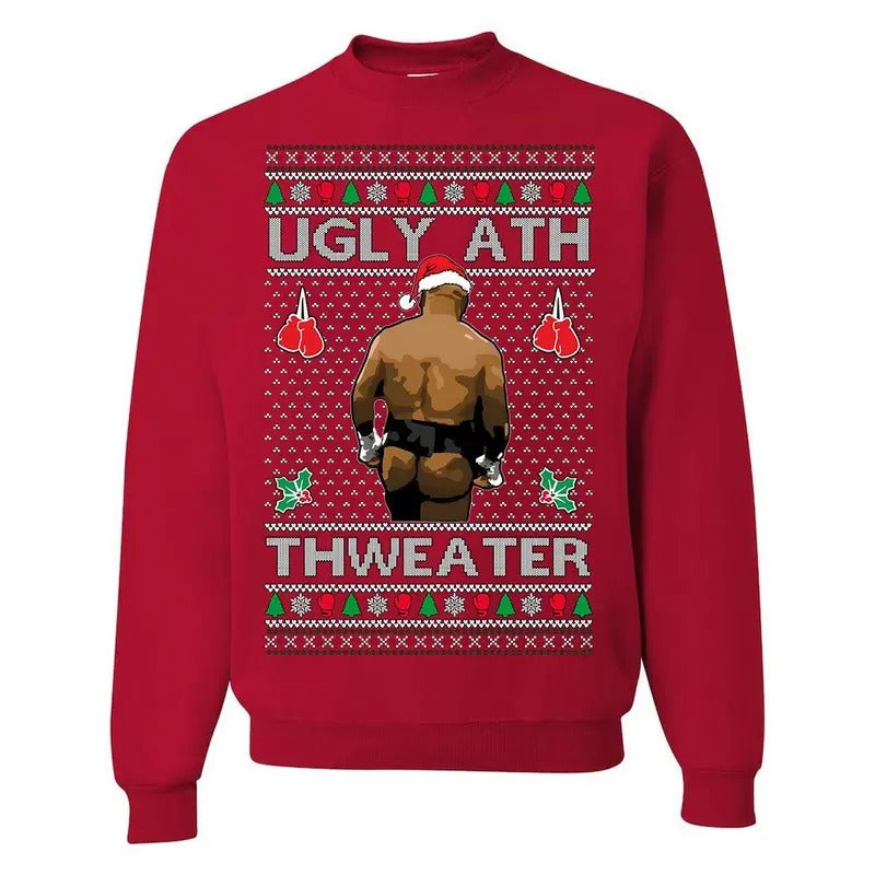 Ugly Ath Merry Chrithmith Mike Tyson Butt Viral Ass - Adult & Kids T-Shirts, Sweatshirts & Hoodies apparel design preview 1