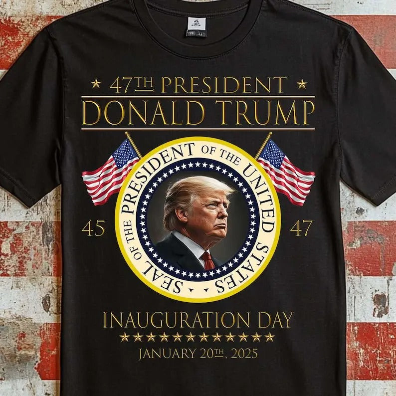 Donald Trump 47th President Inauguration Day Jan. - Adult & Kids T-Shirts, Sweatshirts & Hoodies apparel design preview 1