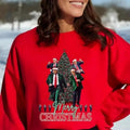 Funny Trummp President Dancing Merry Pine Tree Red - Adult & Kids T-Shirts, Sweatshirts & Hoodies apparel design preview 1