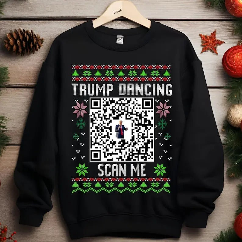 Trump Dance YMCA QR Code Ugly - Adult & Kids T-Shirts, Sweatshirts & Hoodies apparel design preview 1
