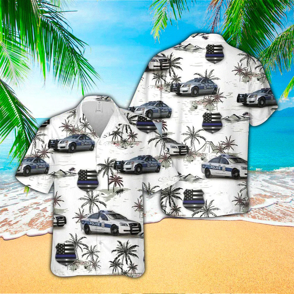 U.S Police Car Patterm Trendy Hawaiian Gift For - Adult & Kids T-Shirts, Sweatshirts & Hoodies apparel design preview 1