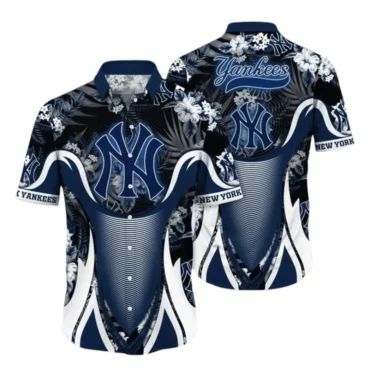 New York Yankees Floral Crest Hawaiian - Adult & Kids T-Shirts, Sweatshirts & Hoodies apparel design preview 1