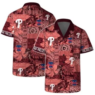 Philadelphia Phillies Retro Patch Hawaiian - Adult & Kids T-Shirts, Sweatshirts & Hoodies apparel design preview 1