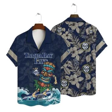 Tampa Bay Rays Surfer Tiki Hawaiian - Adult & Kids T-Shirts, Sweatshirts & Hoodies apparel design preview 1