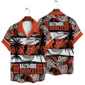 Baltimore Orioles Palm Sunset Hawaiian - Adult & Kids T-Shirts, Sweatshirts & Hoodies apparel design preview 1