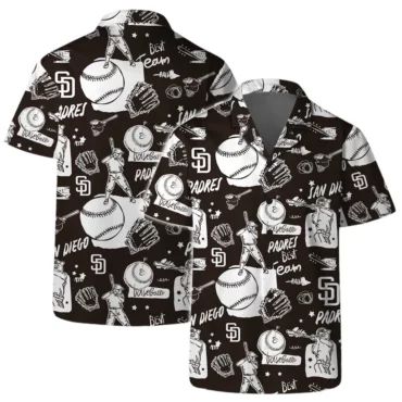 San Diego Padres Sketch Play Hawaiian - Adult & Kids T-Shirts, Sweatshirts & Hoodies apparel design preview 1