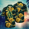 Oakland Athletics Golden Rose Hawaiian - Adult & Kids T-Shirts, Sweatshirts & Hoodies apparel design preview 1