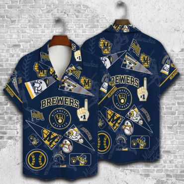 Milwaukee Brewers Fan Spirit Collage Hawaiian - Adult & Kids T-Shirts, Sweatshirts & Hoodies apparel design preview 1