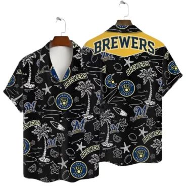Milwaukee Brewers Tropical Nights Hawaiian - Adult & Kids T-Shirts, Sweatshirts & Hoodies apparel design preview 1