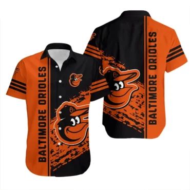 Baltimore Orioles Bold Streak Hawaiian - Adult & Kids T-Shirts, Sweatshirts & Hoodies apparel design preview 1