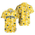 Milwaukee Brewers Yellow Palm Tree Hawaiian - Adult & Kids T-Shirts, Sweatshirts & Hoodies apparel design preview 1