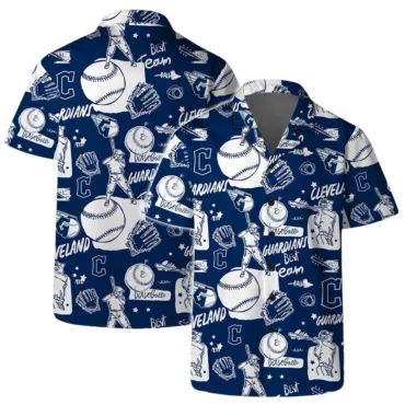 Cleveland Guardians Tropical Monochrome Hawaiian - Adult & Kids T-Shirts, Sweatshirts & Hoodies apparel design preview 1