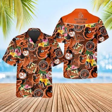 Baltimore Orioles Tropical Celebration Hawaiian - Adult & Kids T-Shirts, Sweatshirts & Hoodies apparel design preview 1