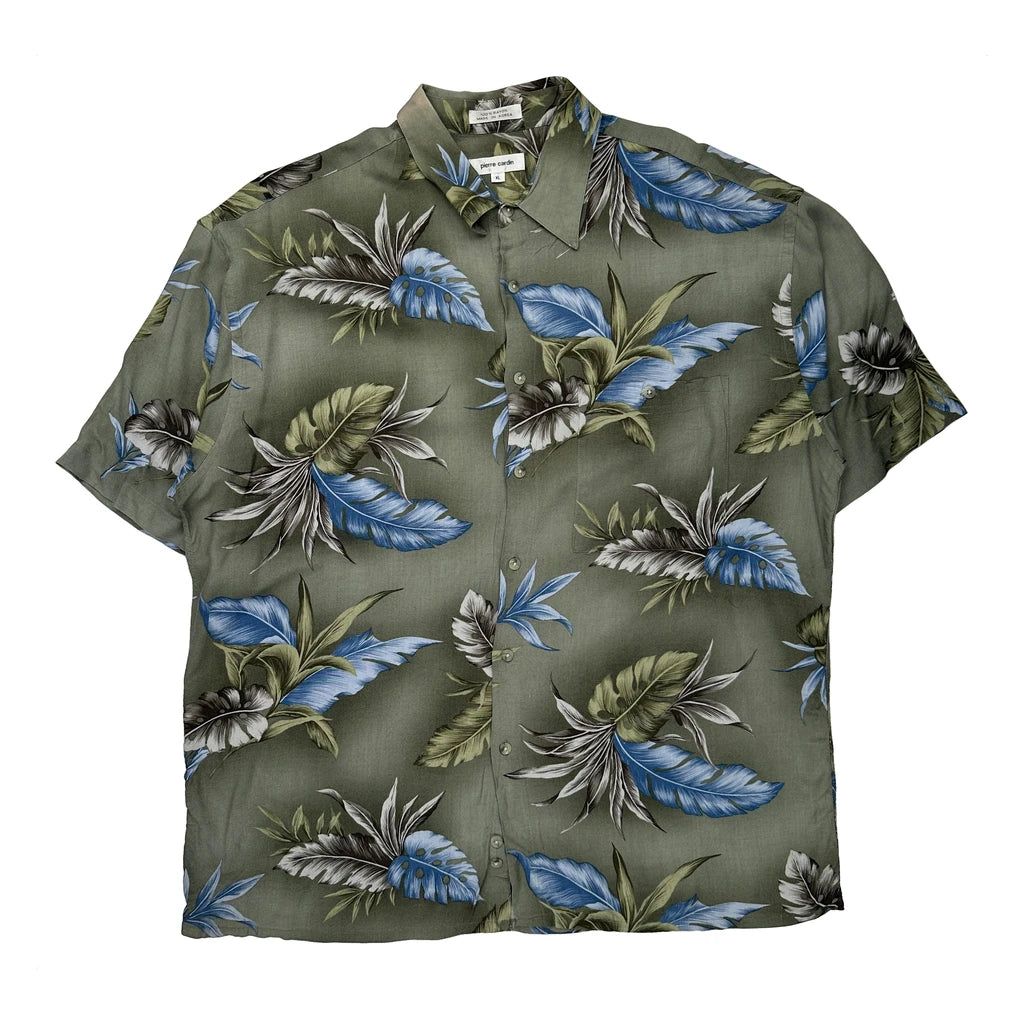 Pierre Cardin Floral Hawaiian XL Blue Viscose - Adult & Kids T-Shirts, Sweatshirts & Hoodies apparel design preview 1