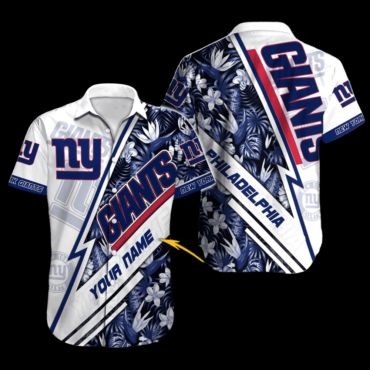 Personalized New York Giants Floral Blitz Hawaiian - Adult & Kids T-Shirts, Sweatshirts & Hoodies apparel design preview 1