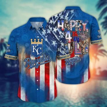 Kansas City Royals 4th of July Celebration Hawaiian - Adult & Kids T-Shirts, Sweatshirts & Hoodies apparel design preview 1