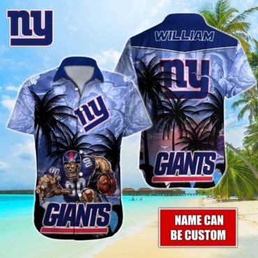 Personalized New York Giants Storm Tackle Hawaiian - Adult & Kids T-Shirts, Sweatshirts & Hoodies apparel design preview 1