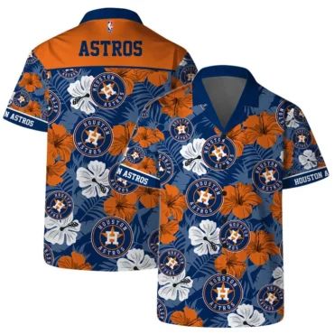 Houston Astros Floral Hibiscus Hawaiian - Adult & Kids T-Shirts, Sweatshirts & Hoodies apparel design preview 1
